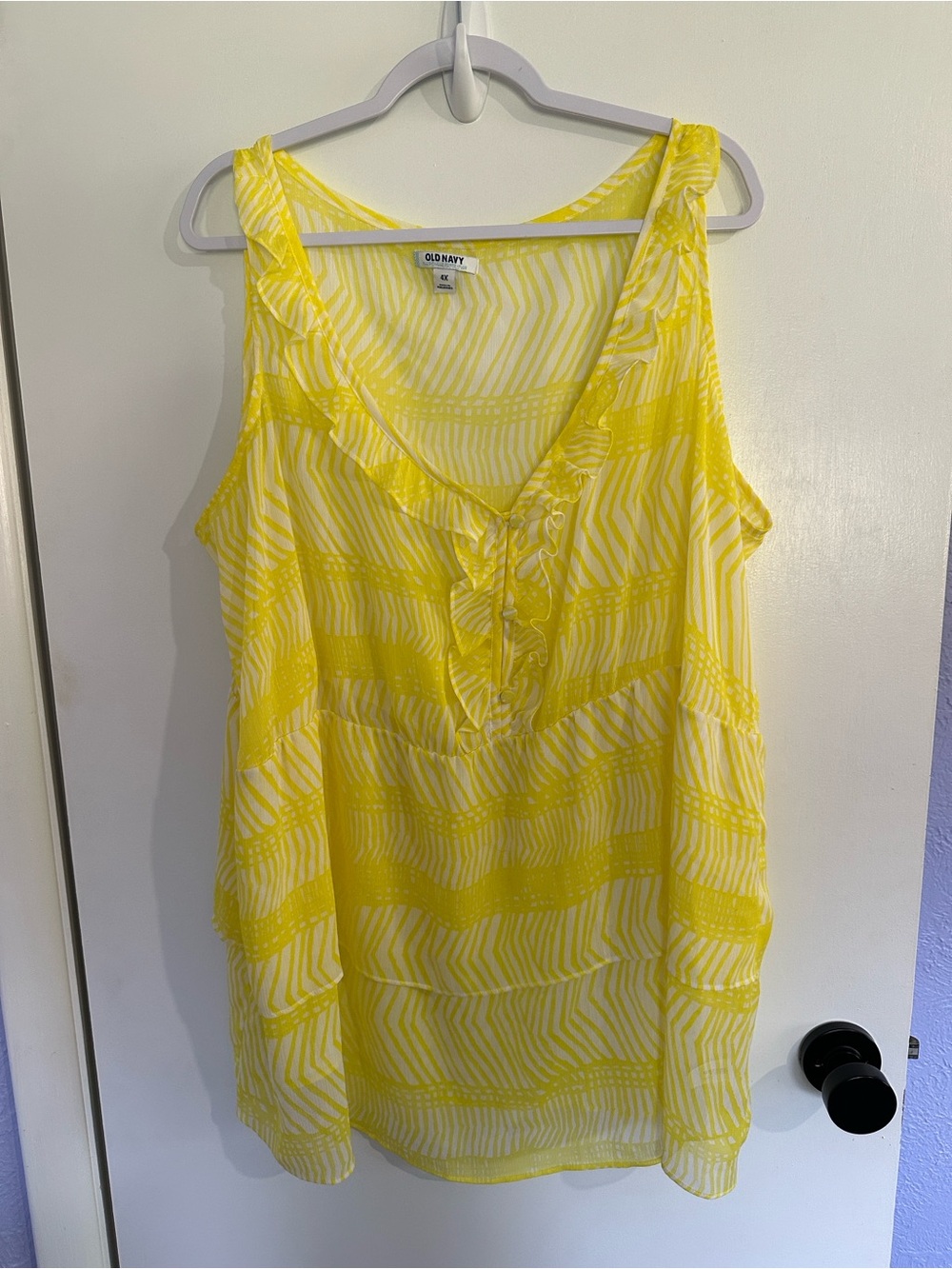 Old Navy Yellow Ruffle-Trim Sleeveless Blouse Size 4X